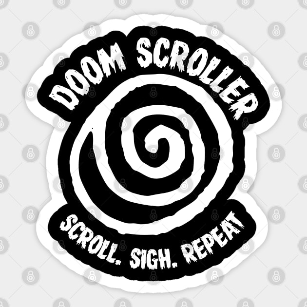 DOOM SCROLLER Sticker by Fabrik